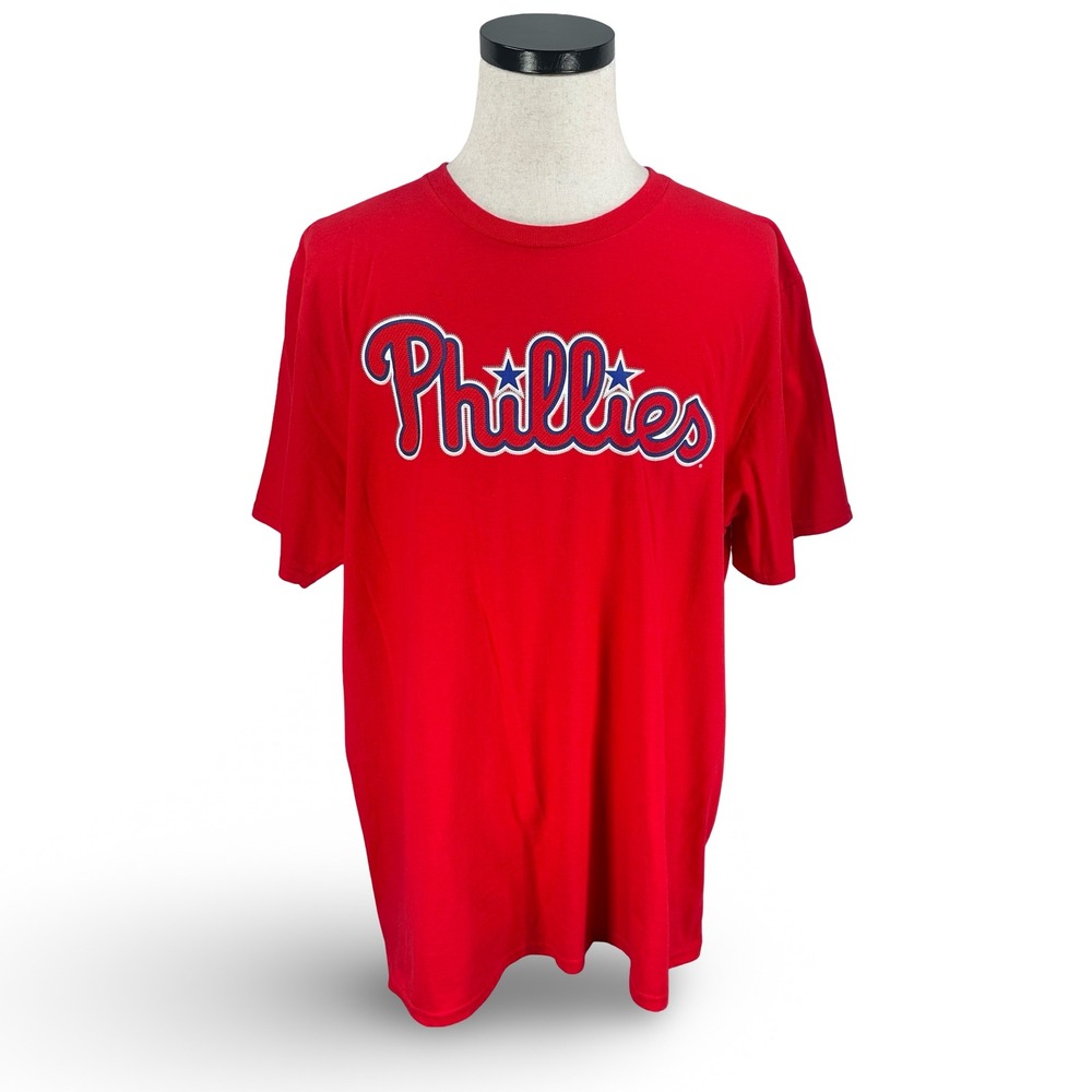 Majestic Mens Philadelphia Phillies Bryce Harper 3 T-Shirt Red XL 2F06 MLB